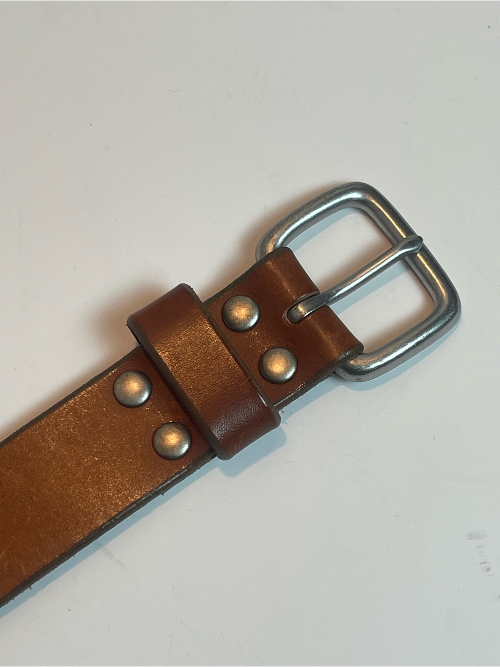 Vintage J.Crew Genuine Italian Leather Belt Brown Minimalist Basic Sz 34 Unisex - Picture 2 of 10